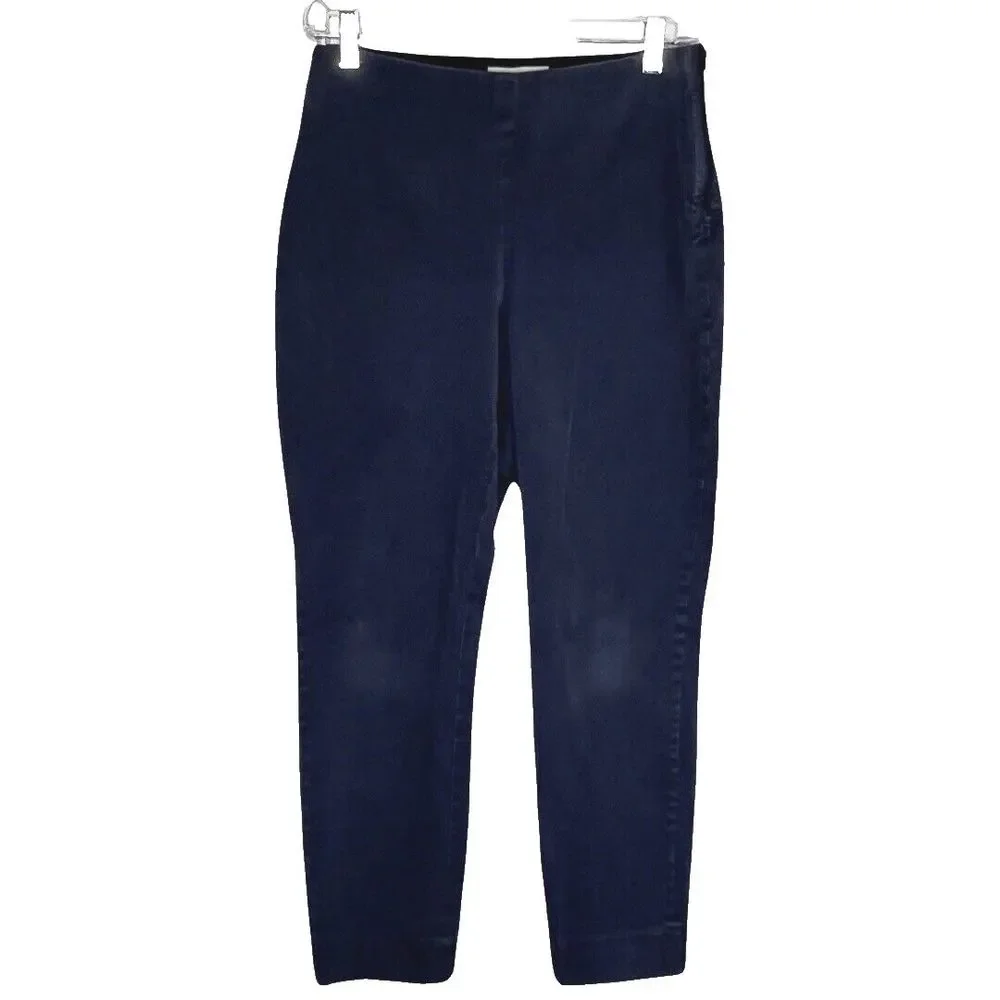 Everlane Jeans Women 8 Dark Blue Skinny Side Zip Flat Front Crop Basic Casual